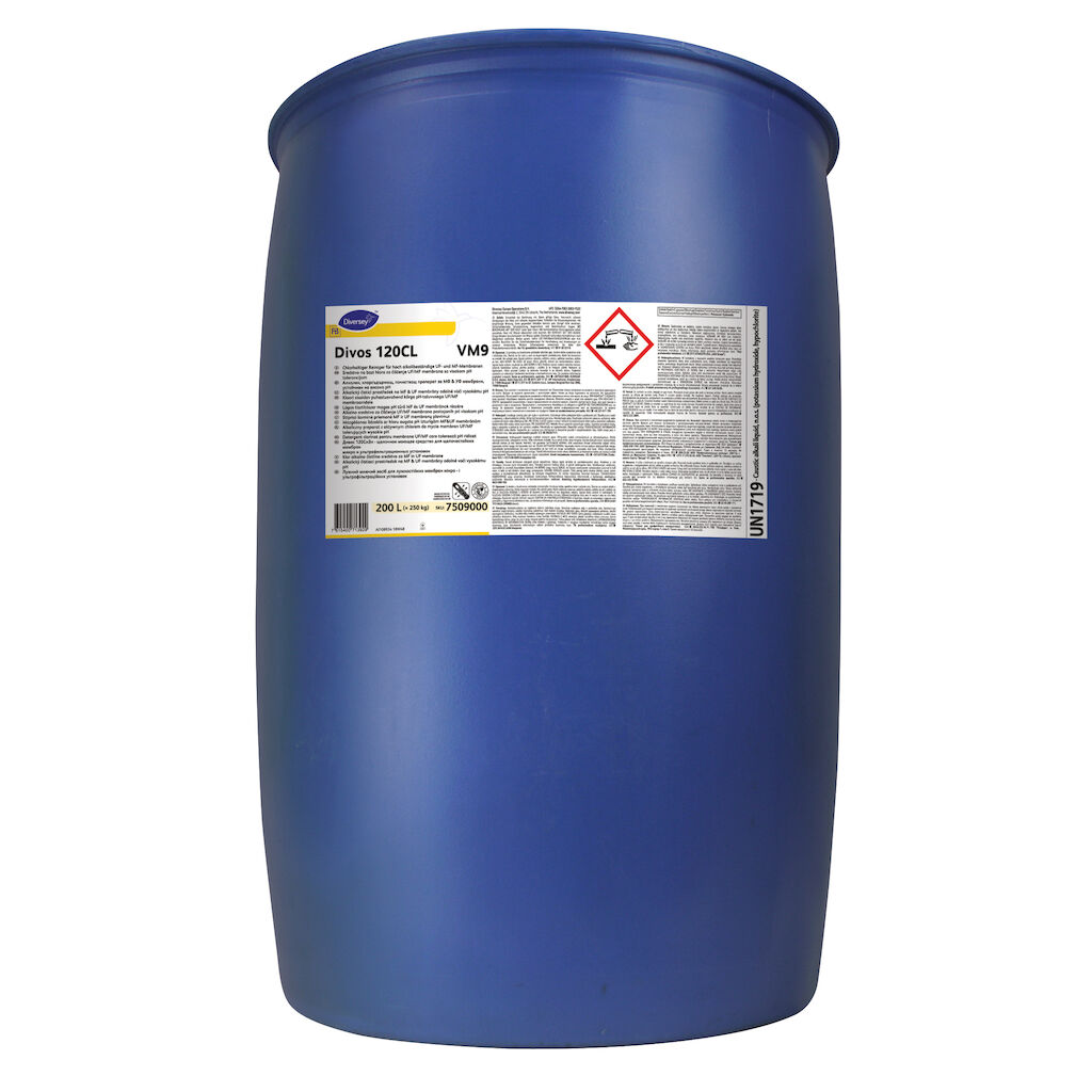 Divos 120CL VM9 200L - Chloorhoudend reinigingsmiddel voor UF/MF membranen met hoge pH tolerantie